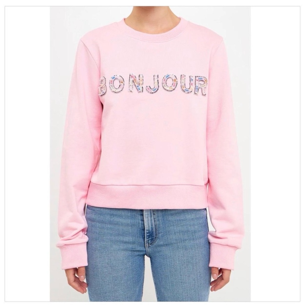 BONJOUR Light Pink Barbie Sweatshirt M(6) Size